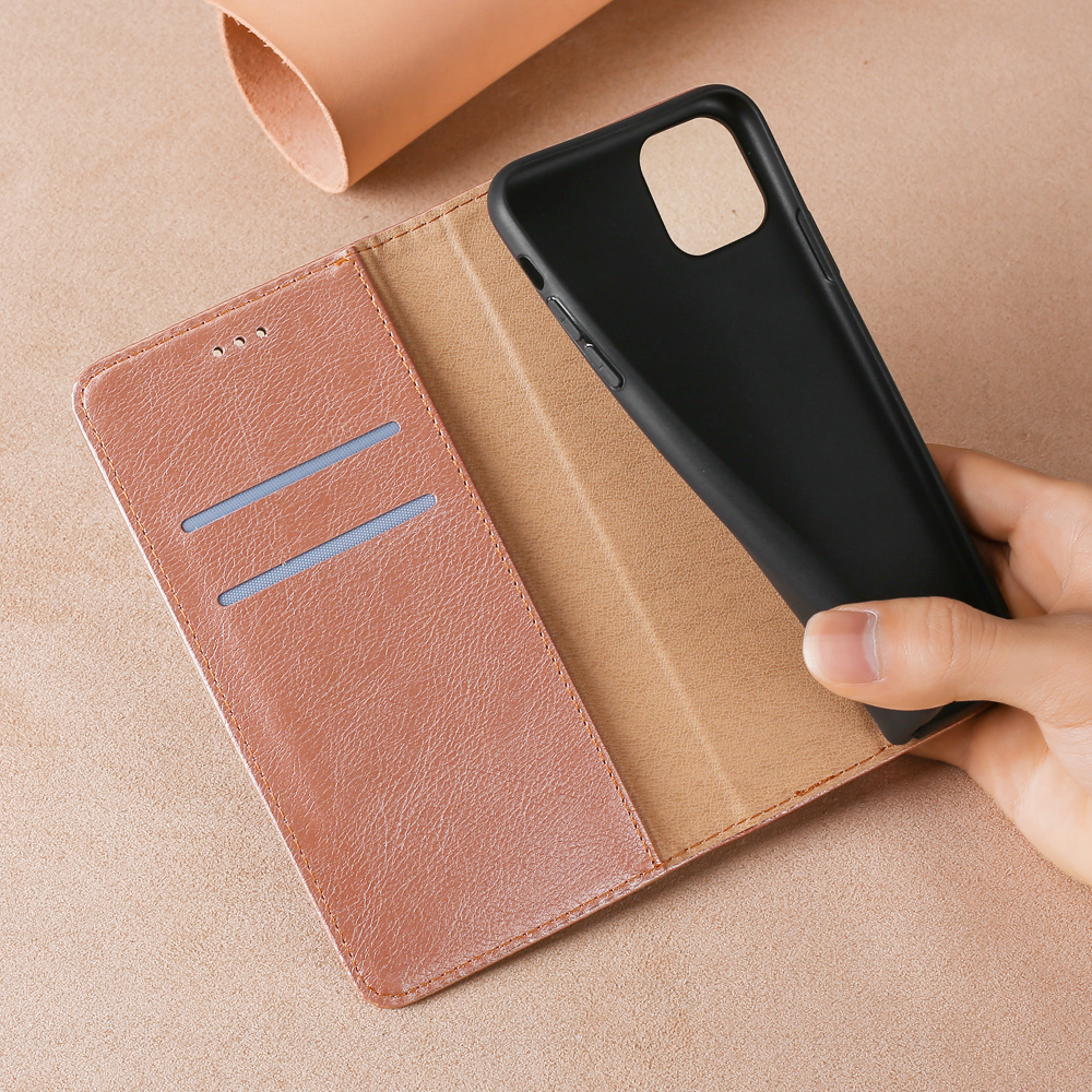 Multiple Colors Magnetic Leather Phone Cover Case for iPhone 12 Pro Max - Black-18