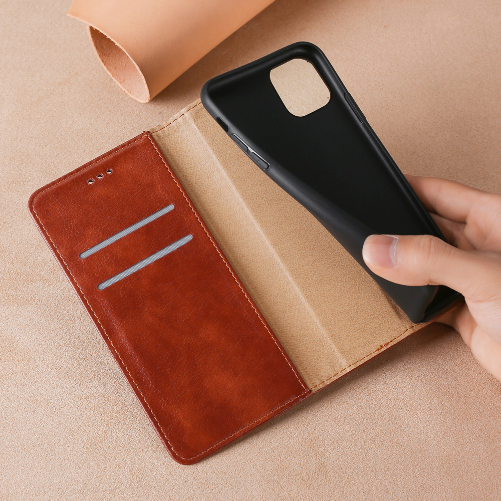 Multiple Colors Magnetic Leather Phone Cover Case for iPhone 12 Pro Max - Black-19