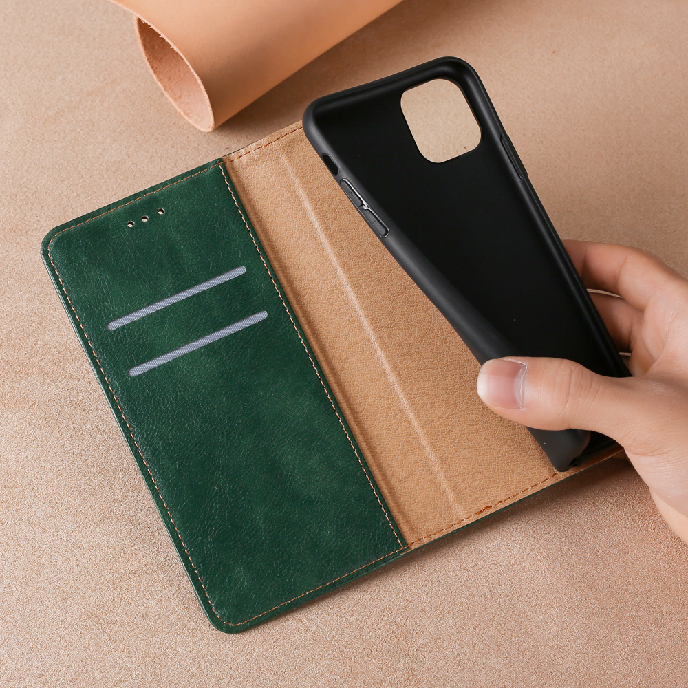 Multiple Colors Magnetic Leather Phone Cover Case for iPhone 12 Pro Max - Black-20