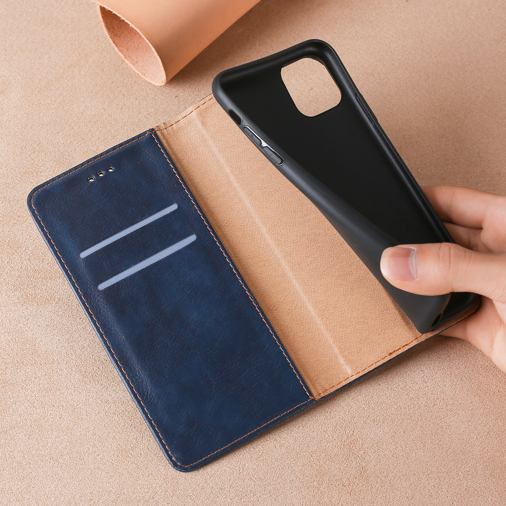 Multiple Colors Magnetic Leather Phone Cover Case for iPhone 12 Pro Max - Black-21