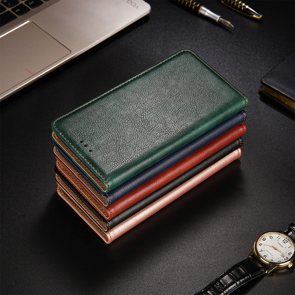 Multiple Colors Magnetic Leather Phone Cover Case for iPhone 12 Pro Max - Black-24