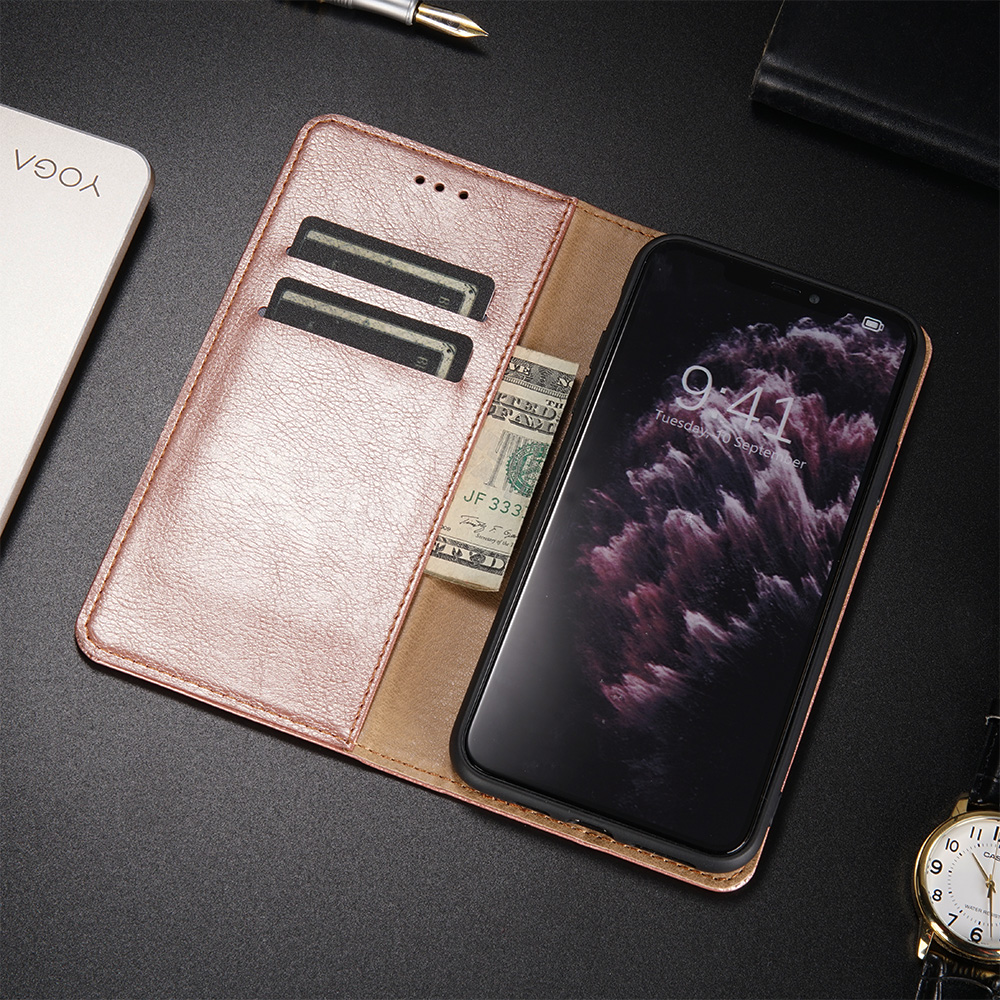 Multiple Colors Magnetic Leather Phone Cover Case for iPhone 12 Pro Max - Black-28