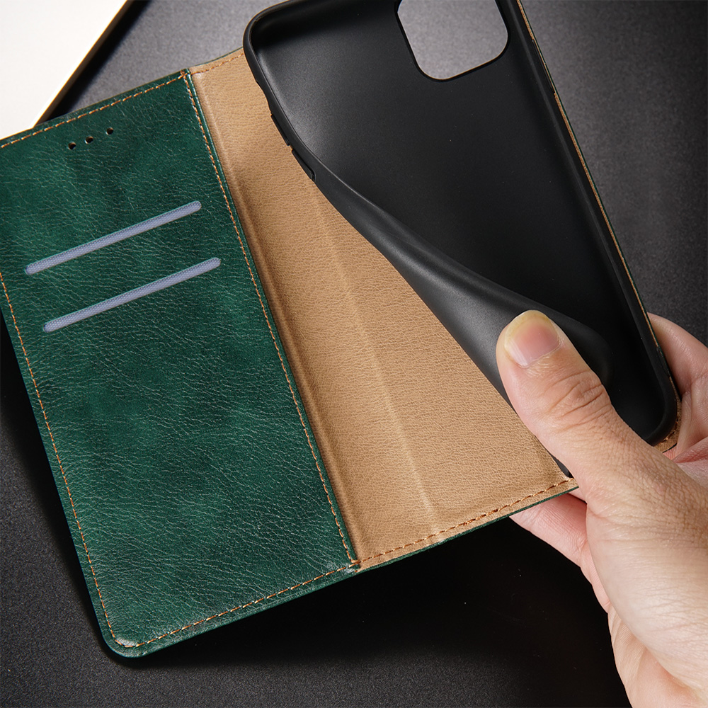 Multiple Colors Magnetic Leather Phone Cover Case for iPhone 12 Pro Max - Black-38
