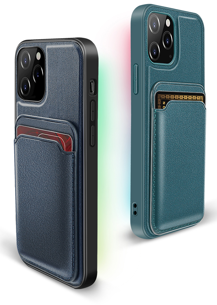 Mutural Yalan Series PU Leather+TPU Case de Telefone Com Suporte de Cartão Magnético Para Iphone 12 Pro Max - Preto