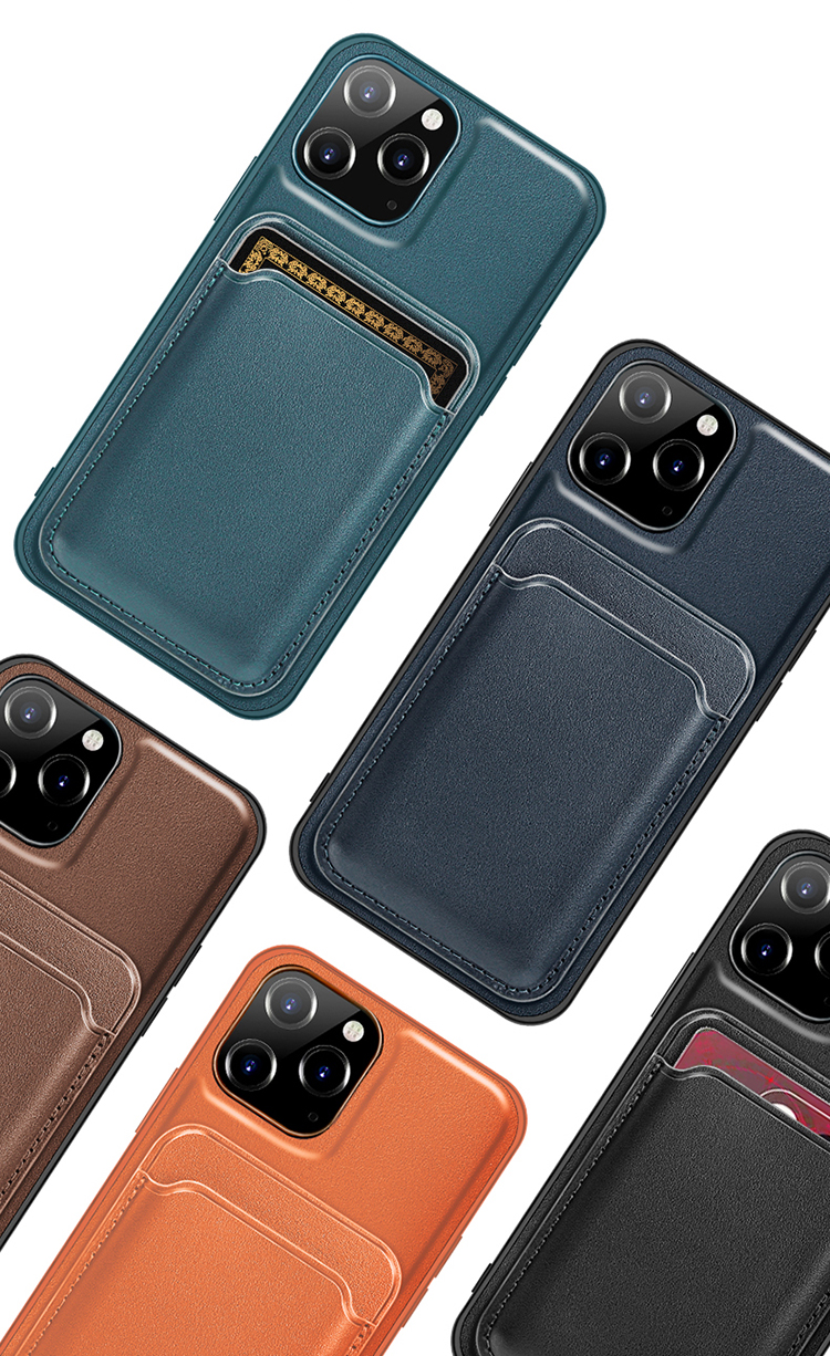 Mutural Yalan Series PU Leather+TPU Case de Telefone Com Suporte de Cartão Magnético Para Iphone 12 Pro Max - Preto