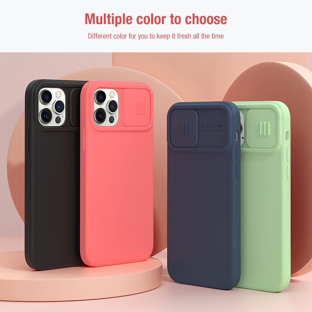 Nillin Silicone Líquido Absorbido De Choque + Plástico + Funda De Teléfono De La Muela Con Cubierta Del Titular De La Tarjeta Deslizante Para IPhone 12 Pro Max - Negro