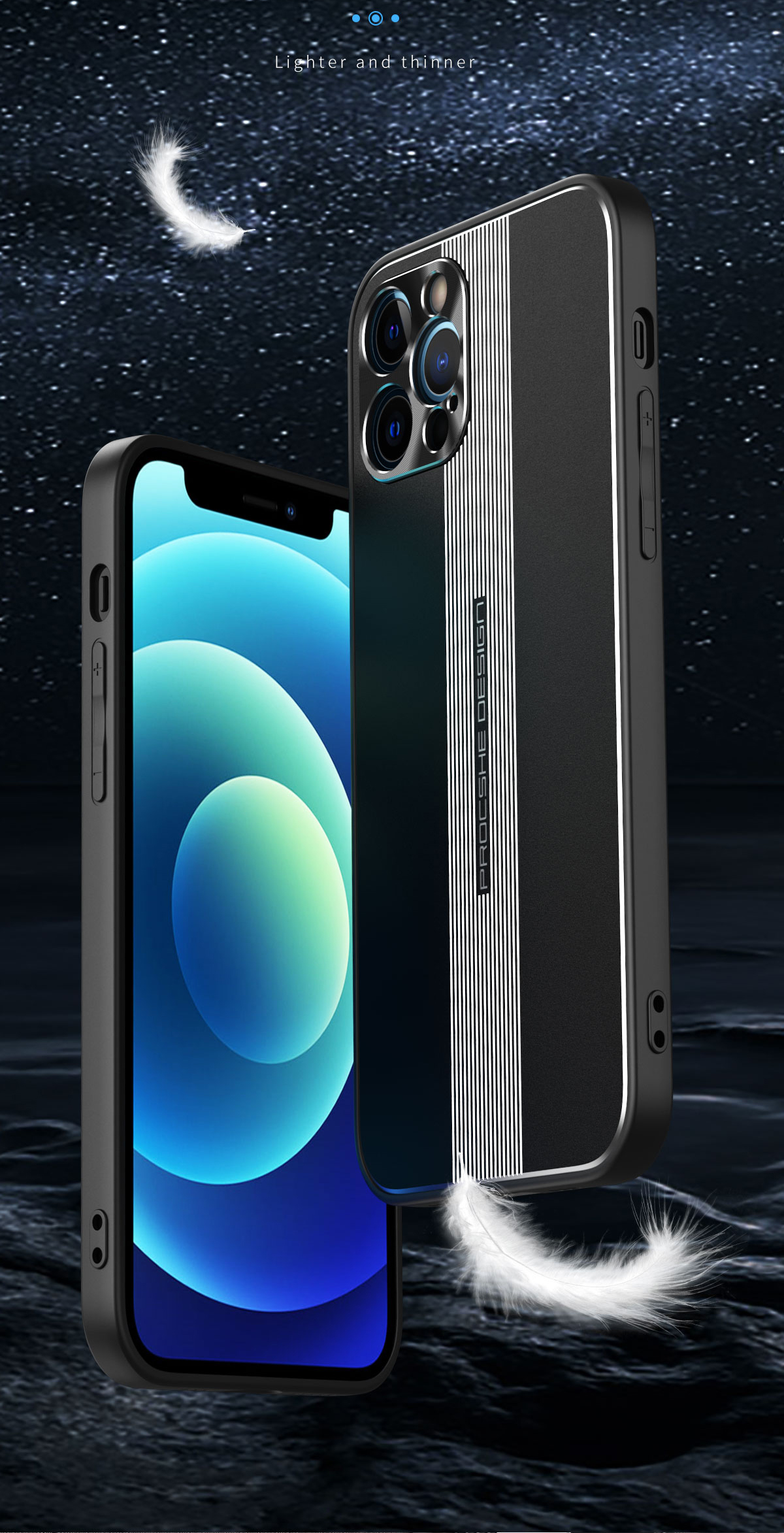 [con Foglio Magnetico Integrato] Design Di Taglio Preciso TPU + Custodia Protettiva Per Ibridi In Lega Di Alluminio Per IPhone 12 Pro - Nero