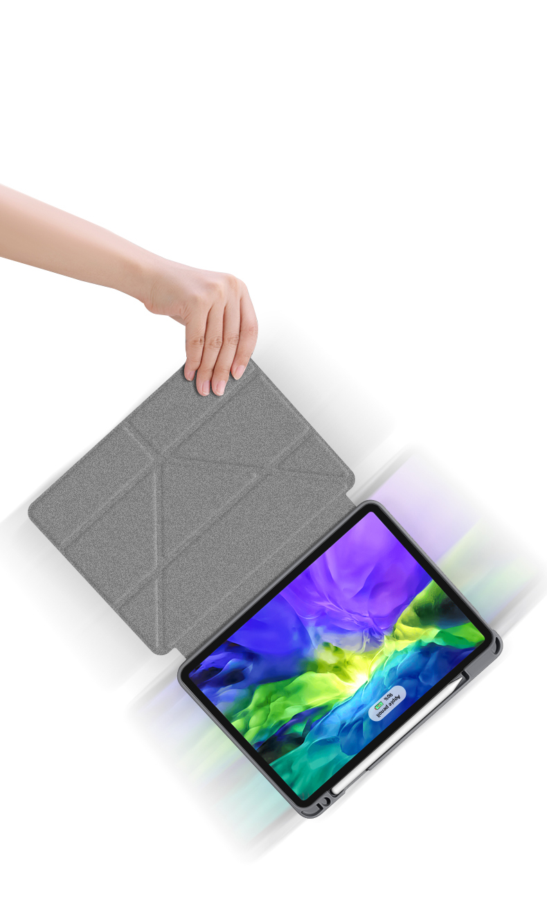 Mutural King Kong Series Tableta de Cuero Cubierta Con Ranura Para Lápiz Para Ipad Pro de 12.9 Pulgadas (2021/2020/2018) - Verde Negruzco