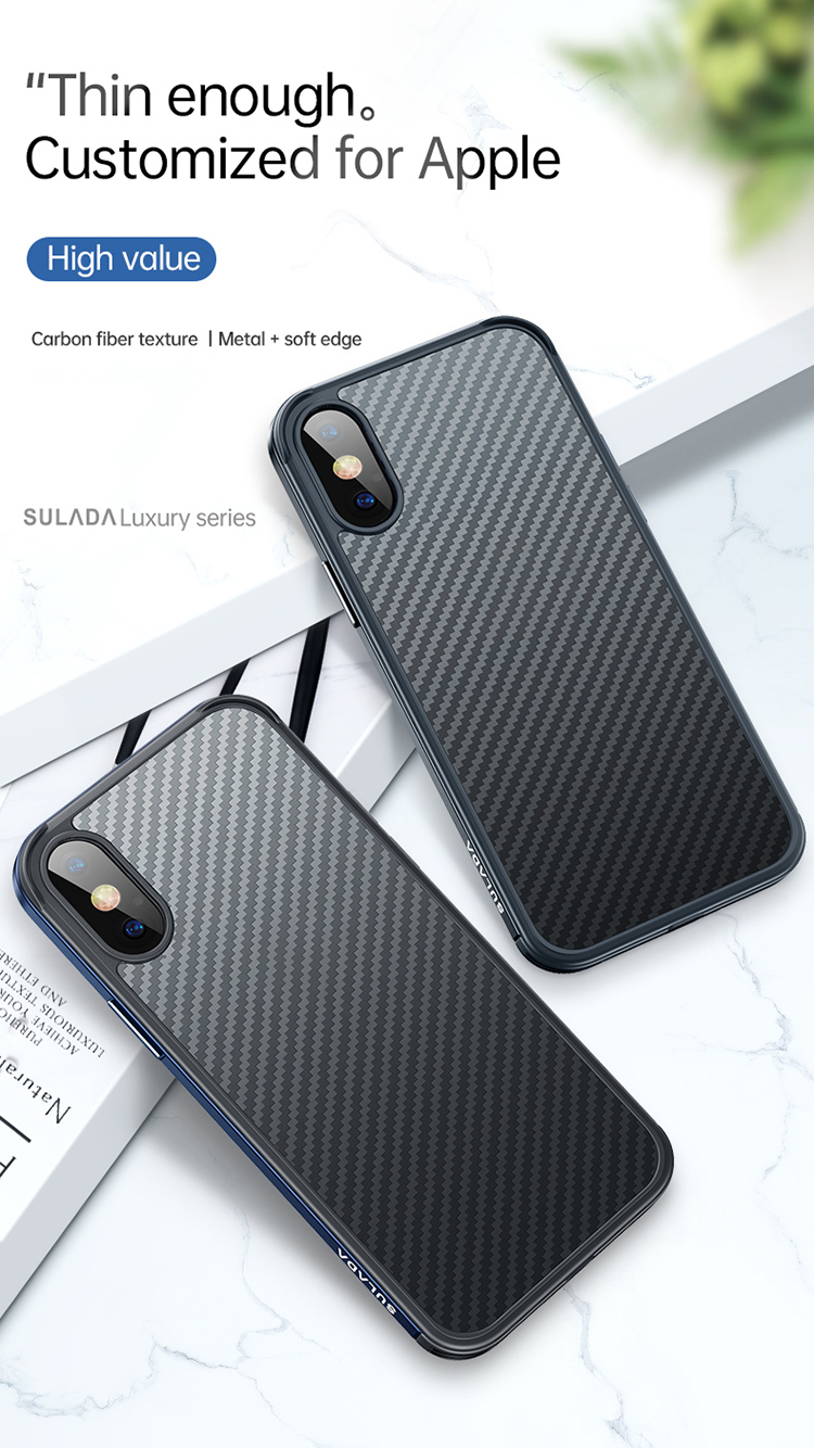 Capa de Telefone Híbrida da Moda Sulada Para Iphone XR 6,1 Polegadas - Preto