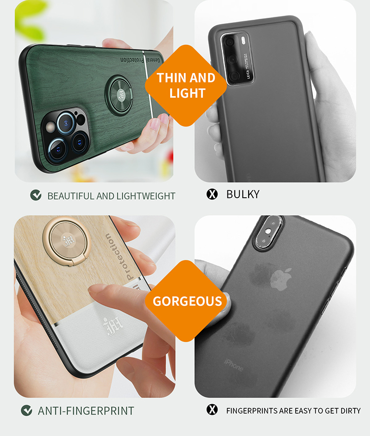 Ultra-thin TPU Cover Wood Grain Texture Phone Protector with Built-in Metal Sheet for iPhone 12 Pro Max - Black-2