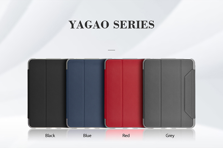 Serie Yagao Muttural Tri-fold Stand TPU Coper Coperchio Con Pen Slot Per Ipad Pro 12,9 Pollici (2021/2020/2018) - Rosso