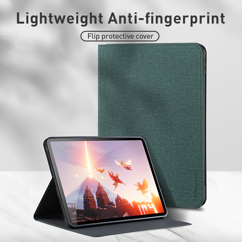 X-LEVEL Canvas Series Cloth Texture Full Protection Leather Tablet Stand Case Cover for iPad Pro 11-inch (2021)/(2020)/(2018) - Green-2