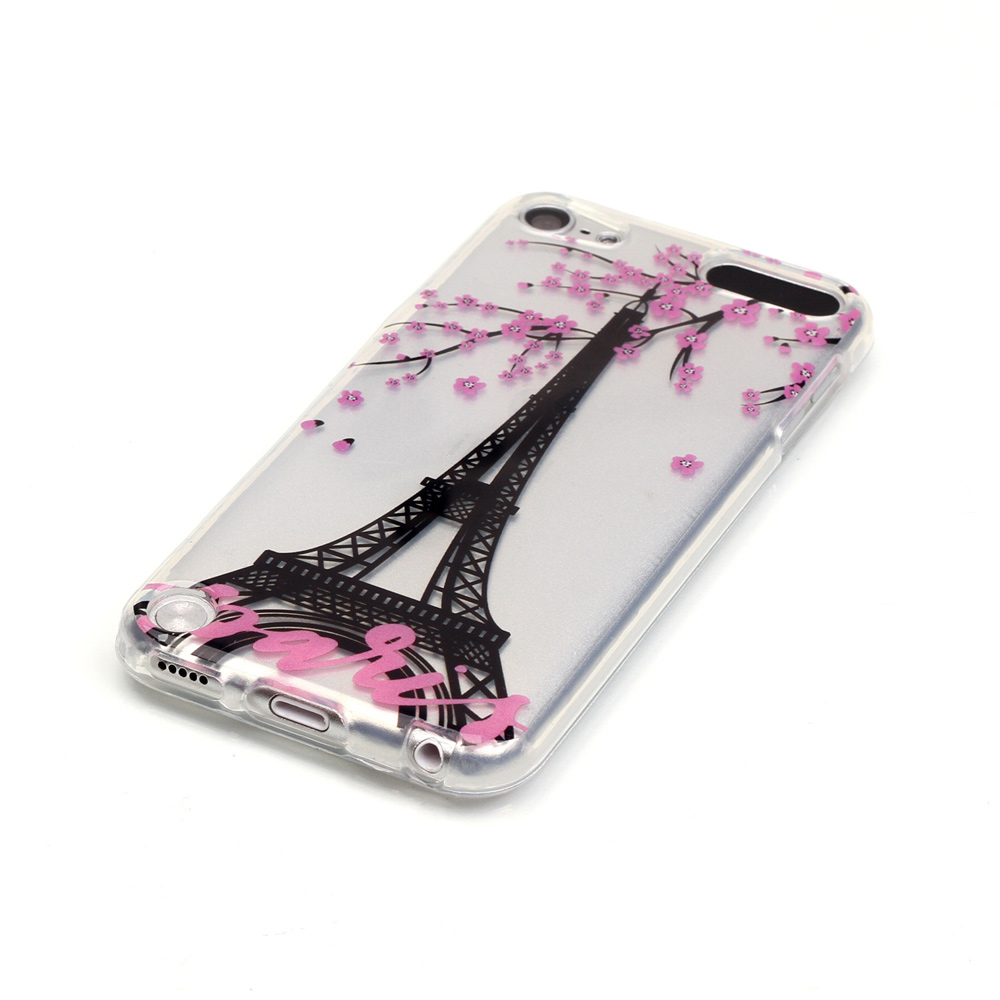Soft IMD TPU Back Case para iPod Touch 6 / Touch 5 - Torre Eiffel e Flores-2