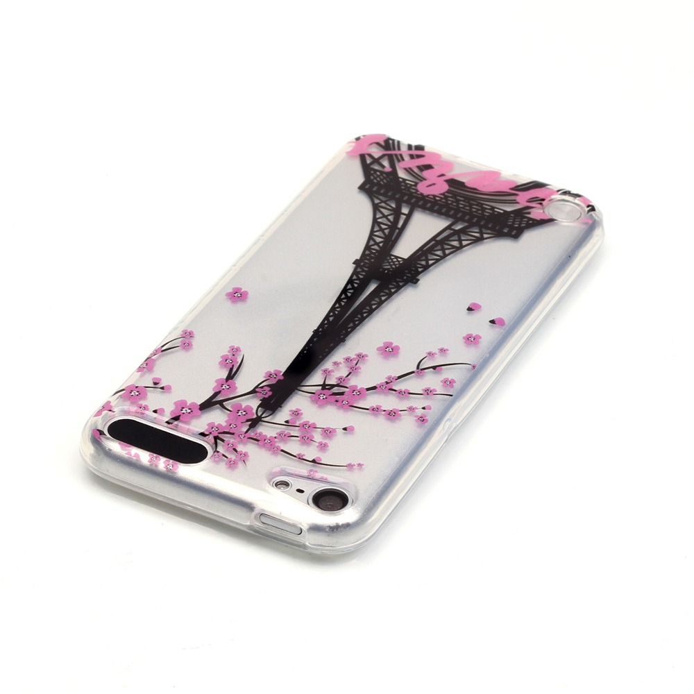 Soft IMD TPU Back Case para iPod Touch 6 / Touch 5 - Torre Eiffel e Flores-3