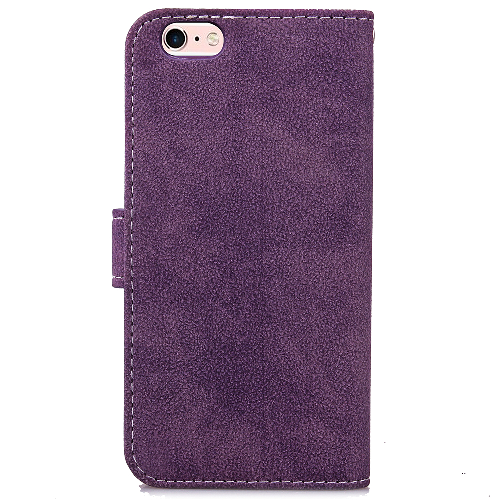 Matte Flip Leather Wallet Case for iPhone 6s Plus/6 plus with Magnetic Closure - Purple-3