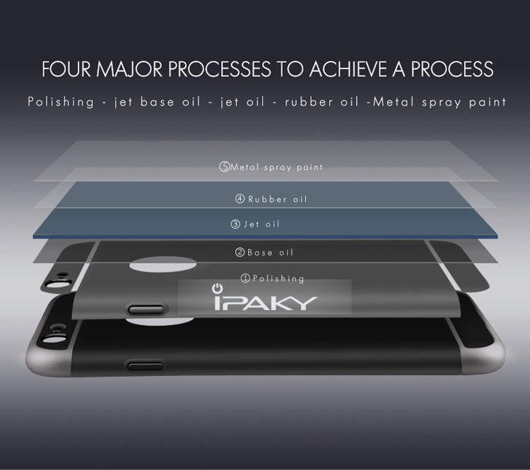 IPAKY 3-in-1 Plated PC Hard Phone Case for iPhone 6 Plus / 6S Plus - Black-1