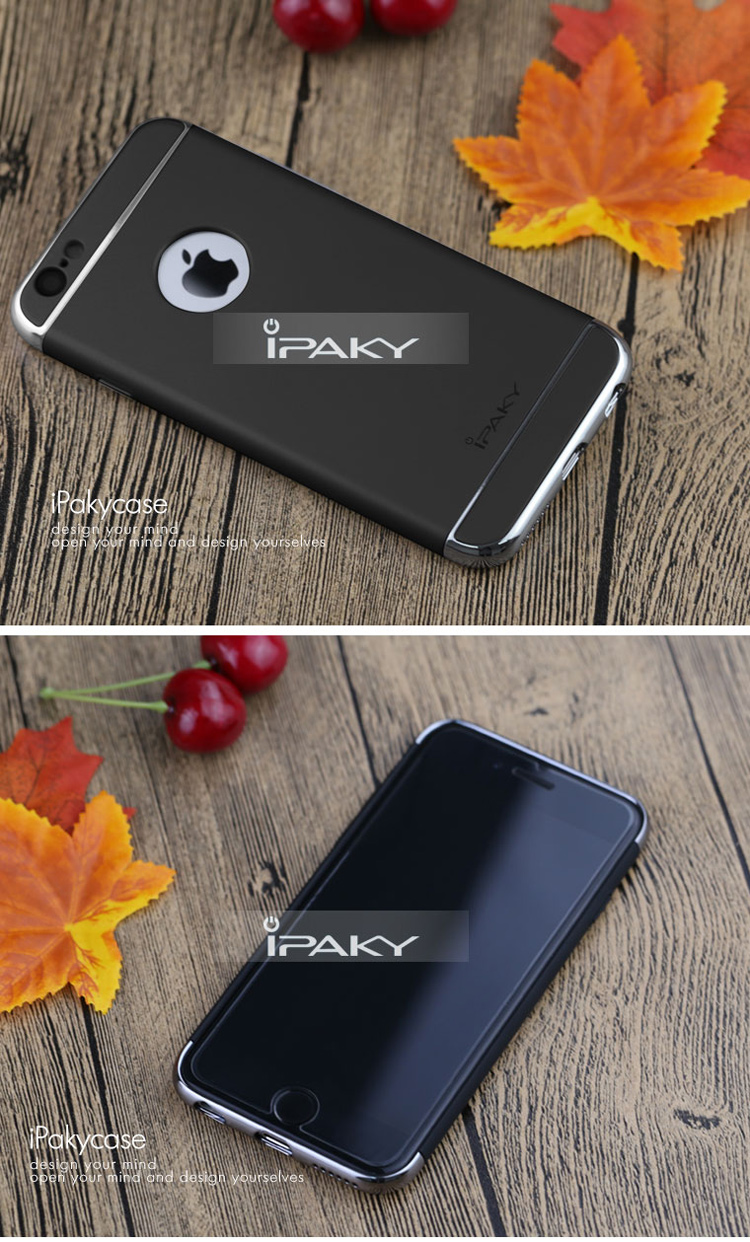 IPAKY 3-in-1 Plated PC Hard Phone Case for iPhone 6 Plus / 6S Plus - Black-3