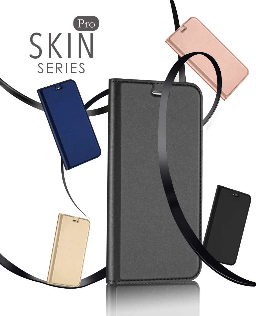 Dux Ducis Skin Pro Series Для Iphone 7/8/SE (2020)/SE (2022) Business Leather Stand Mobile с Держателем Карты - Золото