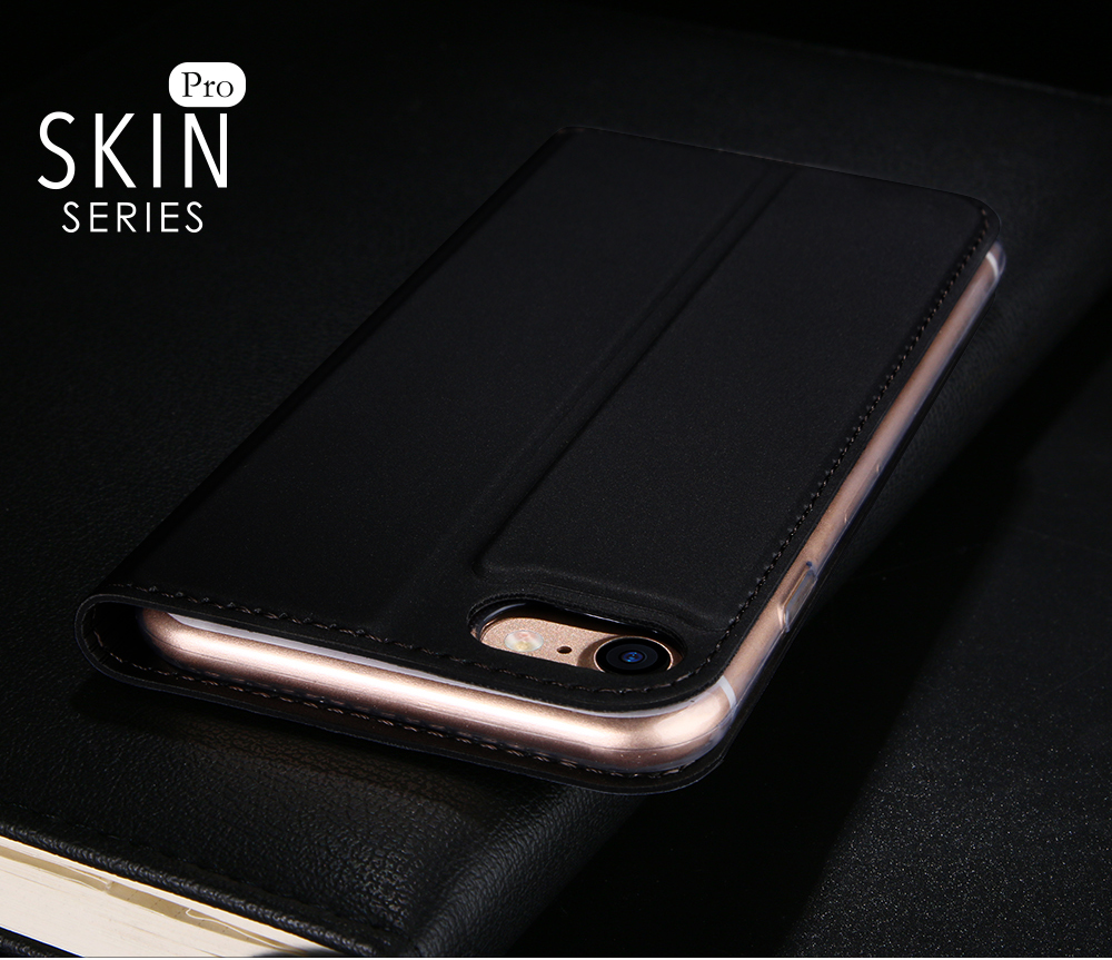 Dux Ducis Skin Pro -serie Für Iphone 7/8/SE (2020)/SE (2022) Business Lederstand Mobile Hülle Mit Kartenhalter - Gold