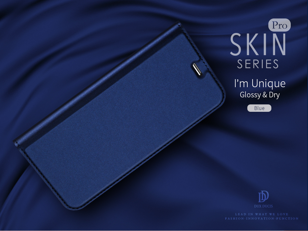 Serie Dux Ducis Skin Pro Per Iphone 7/8/SE (2020)/SE (2022) Custodia Per Cellulare in Pelle Aziendale Con Supporto Per Carta - Blu Scuro