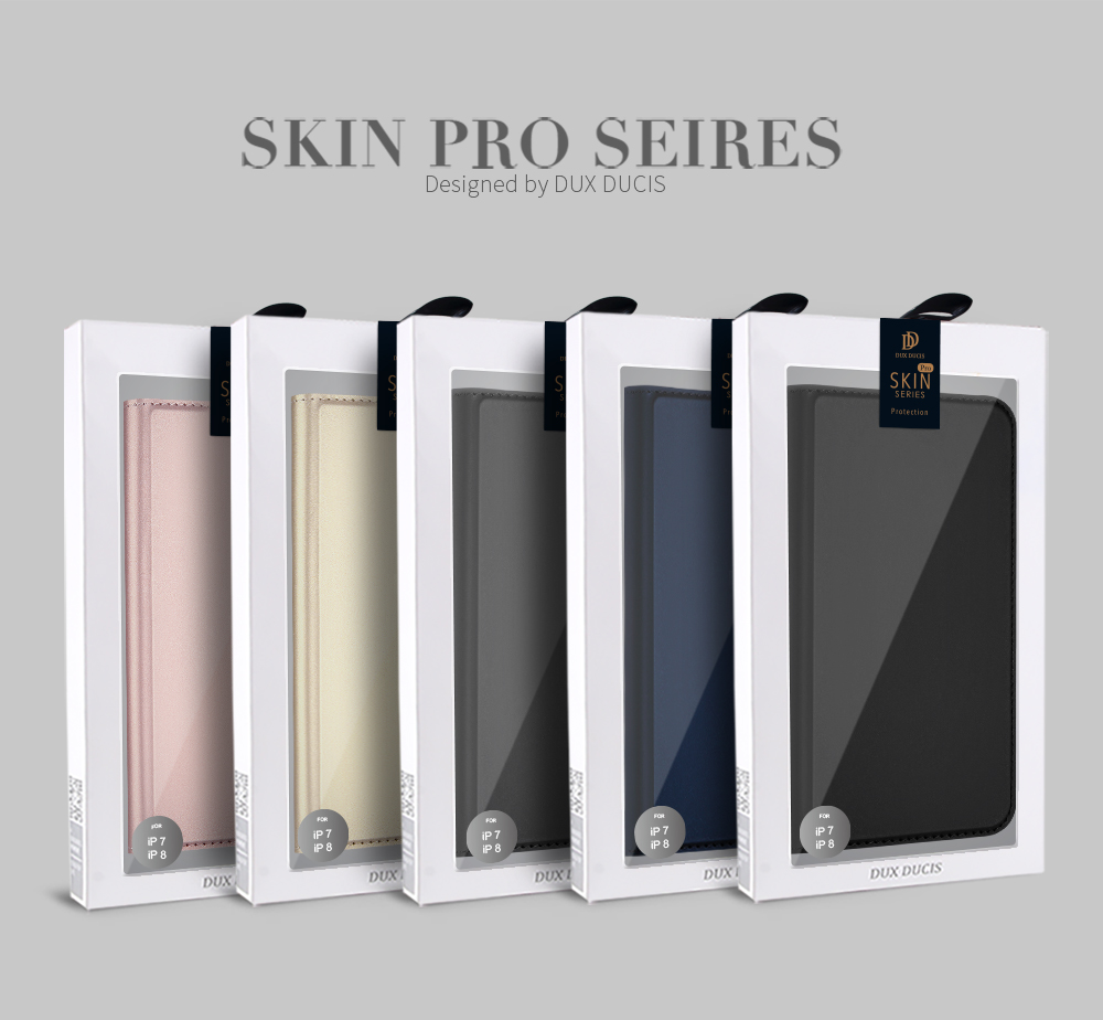 Serie Dux Ducis Skin Pro Per Iphone 7/8/SE (2020)/SE (2022) Custodia Per Cellulare in Pelle Aziendale Con Supporto Per Carta - Blu Scuro