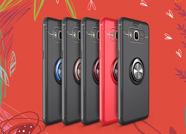 Custodia Per Cellulare TPU Per il Telefono Con Anello di Dito Magnetico Per Samsung Galaxy Galaxy J2 Prime / Grand Prime Plus / Grand Prime (2016) - Rosso