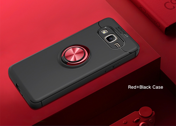 Magnetischer Fingerring Kickstand TPU Mobiltelefon Hülle Für Samsung Galaxy Galaxy J2 Prime / Grand Prime Plus / Grand Prime (2016) - Rot