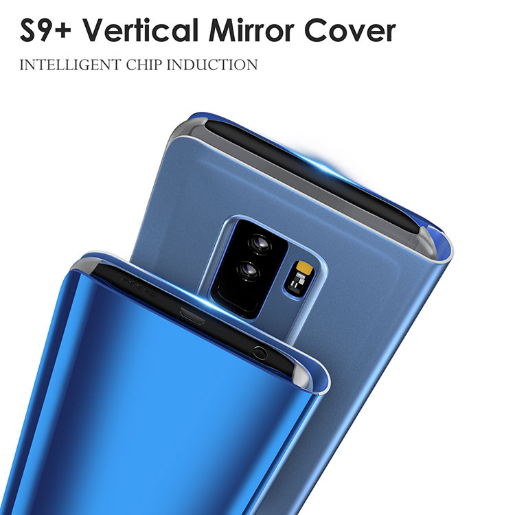 Per Samsung Galaxy S9 + G965 Placcato Specchio Surface Informazioni Informazioni Visualizza Custodia Smart Shell Case - Oro