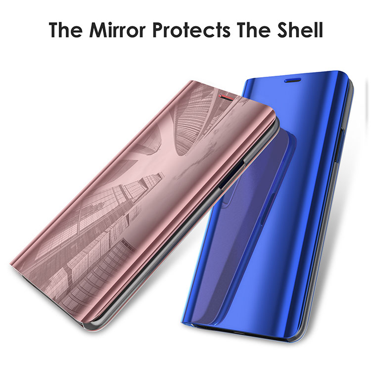 Per Samsung Galaxy S9 + G965 Placcato Specchio Surface Informazioni Informazioni Visualizza Custodia Smart Shell Case - Oro