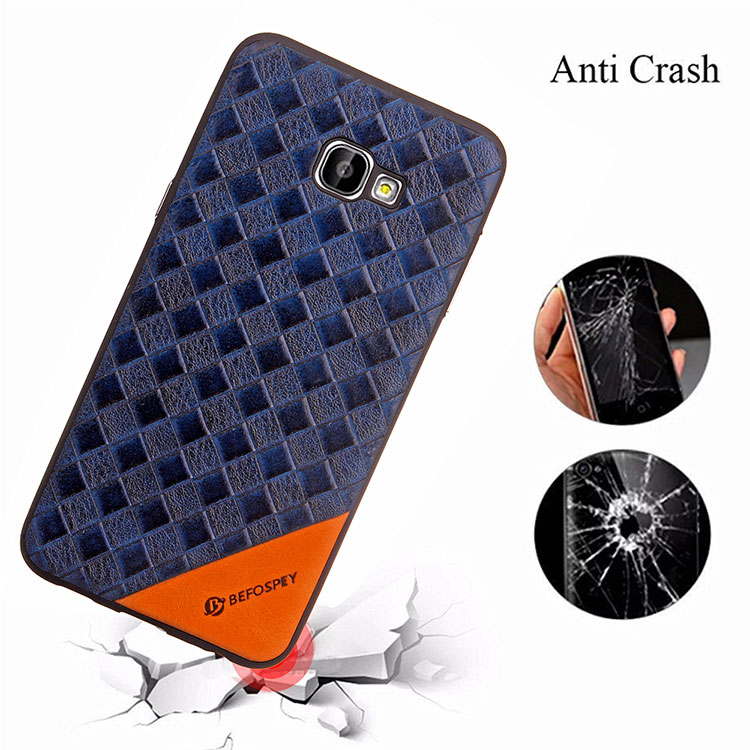 Matte Woven Texture Leather Coated TPU Case for Samsung Galaxy A7 (2017) SM-A720 - Black-12