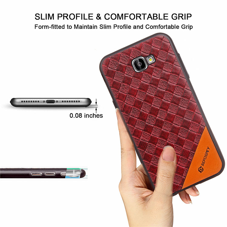 Matte Woven Texture Leather Coated TPU Case for Samsung Galaxy A7 (2017) SM-A720 - Black-13
