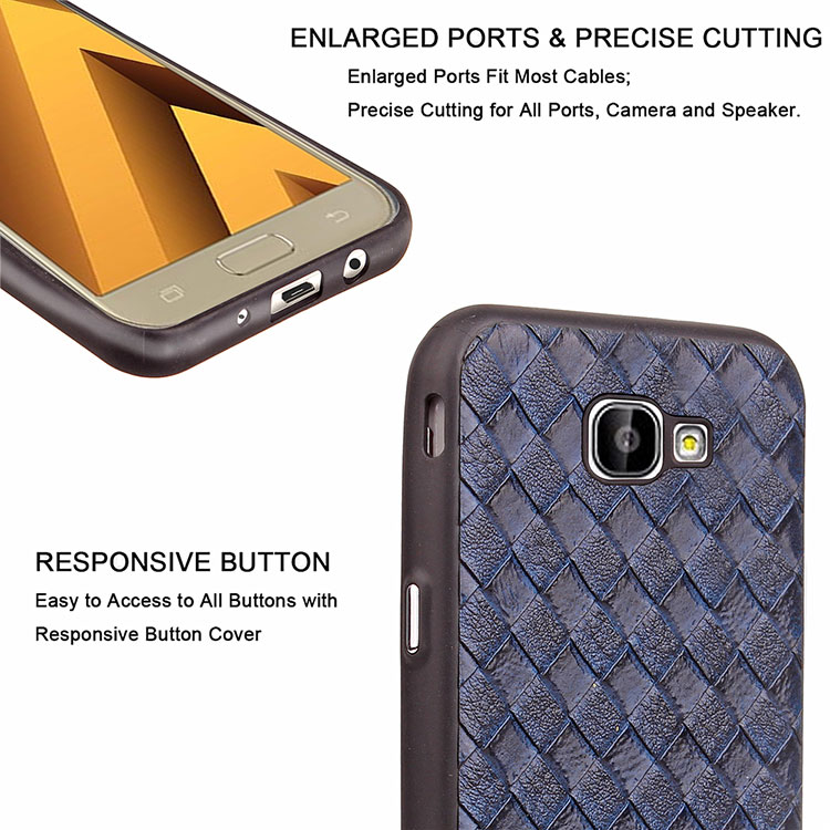 Matte Woven Texture Leather Coated TPU Case for Samsung Galaxy A7 (2017) SM-A720 - Black-14
