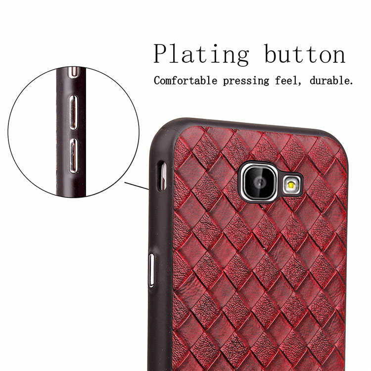 Matte Woven Texture Leather Coated TPU Case for Samsung Galaxy A7 (2017) SM-A720 - Black-15