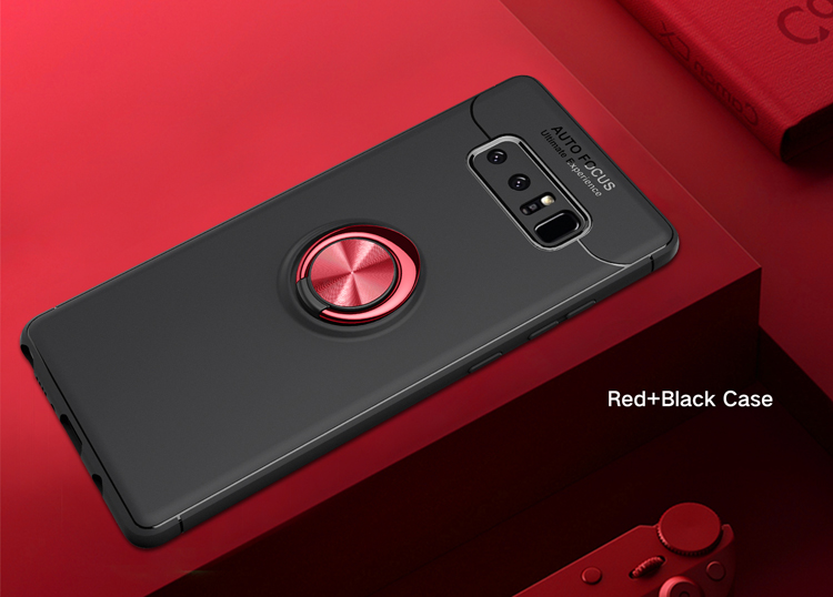 Anello di Dito Magnetico TPU Back Case Con Cavalletto Per Samsung Galaxy Note 8 N950 - Rosso