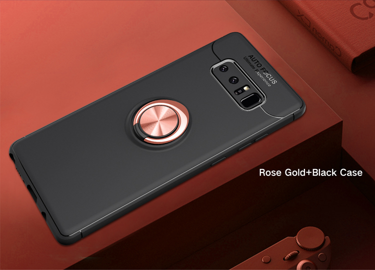 Anello di Dito Magnetico TPU Back Case Con Cavalletto Per Samsung Galaxy Note 8 N950 - Rosso