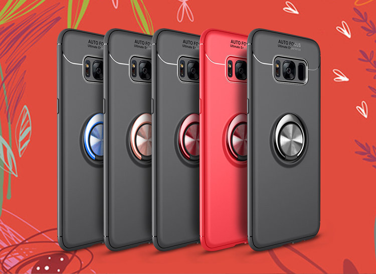 Magnetischer Fingerring -kickstand TPU Mobile Cover Für Samsung Galaxy S8 G950 - Rot