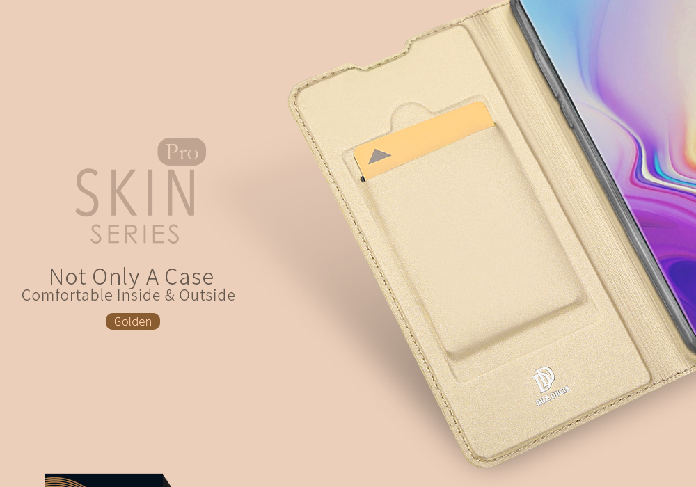 Dux Ducis Skin Pro Series Для Samsung Galaxy S10 Plus pu Leather Card Holder Colder Colding с Подставкой - Черный