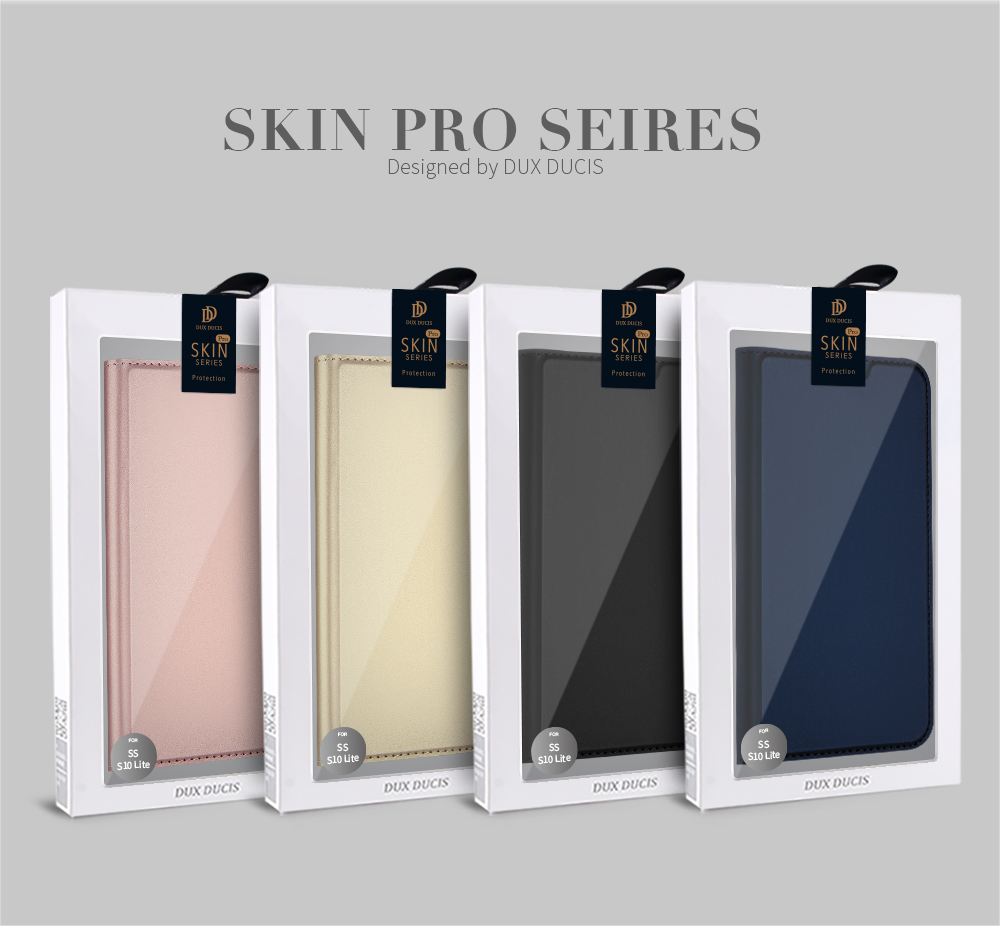 Dux Ducis Skin Pro Series Stand Function TPU Case Interno + Custodia Per Flip in Pelle PU Per Samsung Galaxy S10e - Nero