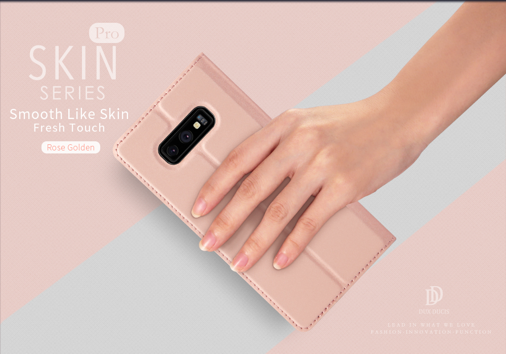 Dux Ducis Skin Pro Series Функция TPU Внутренний Корпус + PU Flip Flip Case Для Samsung Galaxy S10e - Черный