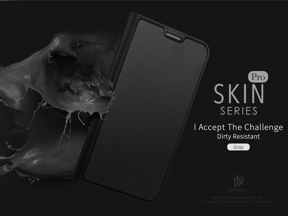 Dux Ducis Skin Pro Series Stand Función TPU Case Interna + PU Caja de Flip de Cuero Para Samsung Galaxy S10e - Negro