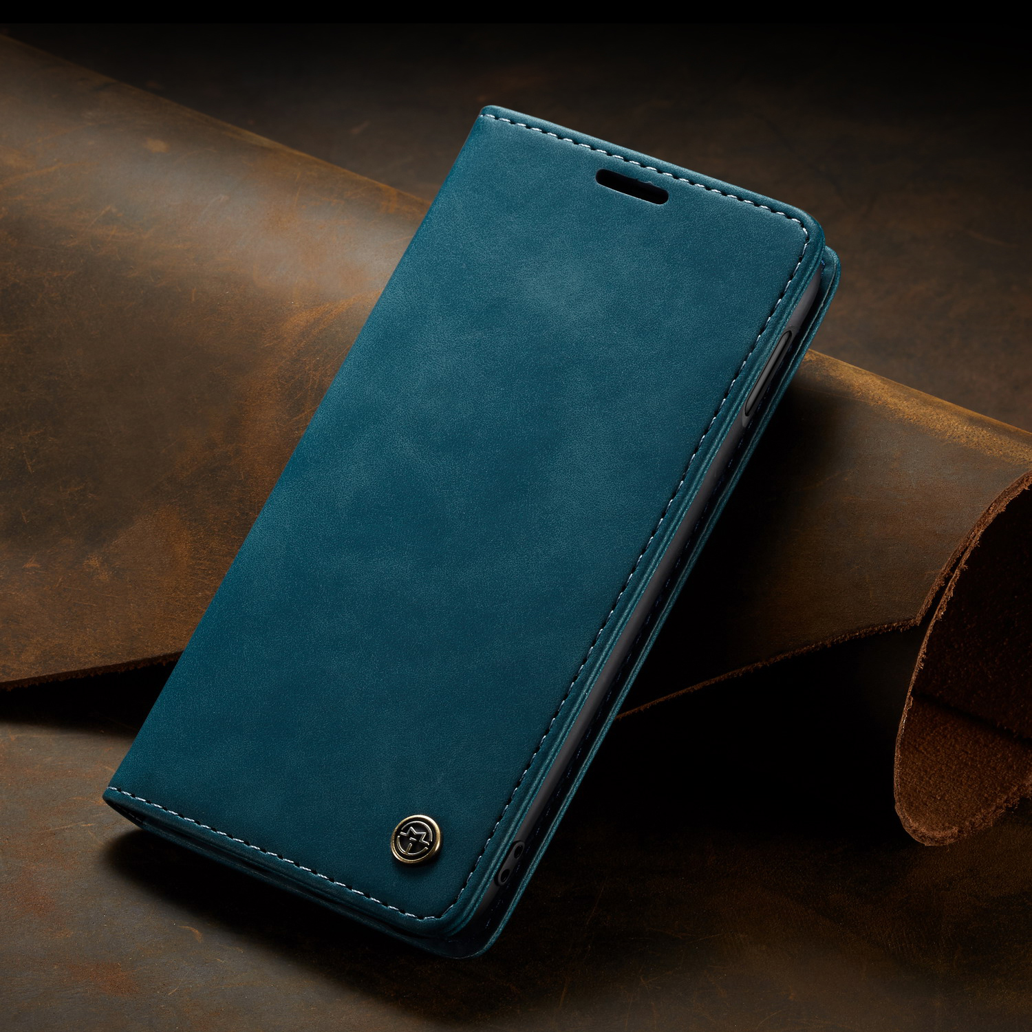 Serie Caseme 013 Para Samsung Galaxy S10e PU Leather Shell [auto-absorbido] [soporte de Billetera] - Azul