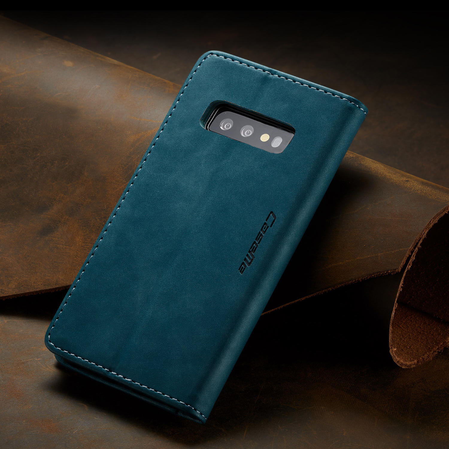 Serie Caseme 013 Para Samsung Galaxy S10e PU Leather Shell [auto-absorbido] [soporte de Billetera] - Azul