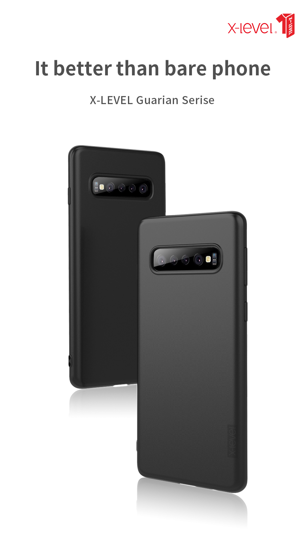 Caixa de TPU Com Fosco Ultrafina no Nível x Para Samsung Galaxy S10 - Preto