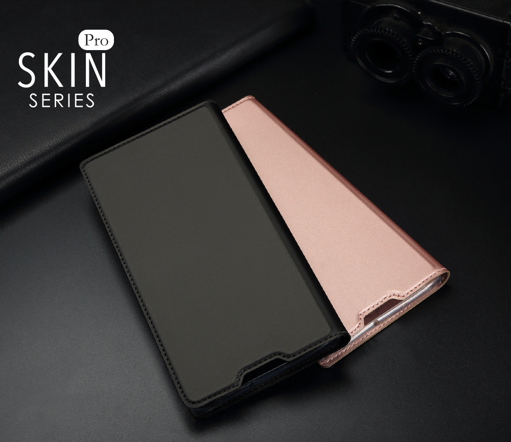 Dux Ducis Skin Pro Serie Faltbare Ständer Leder Flip Leder Telefonabdeckung Für Samsung Galaxy A40 - Dunkelblau