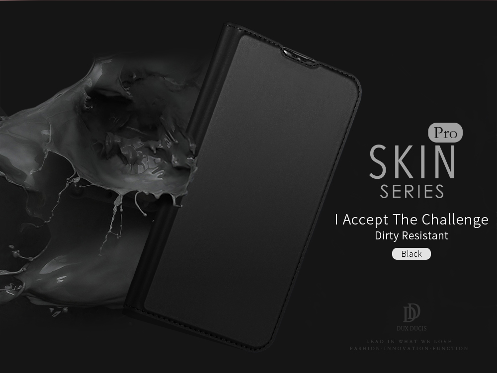 Dux Ducis Skin Pro Series Складываемая Поддержка Кожаная Обложка по Телефону Для Samsung Galaxy A40 - Темно-синий