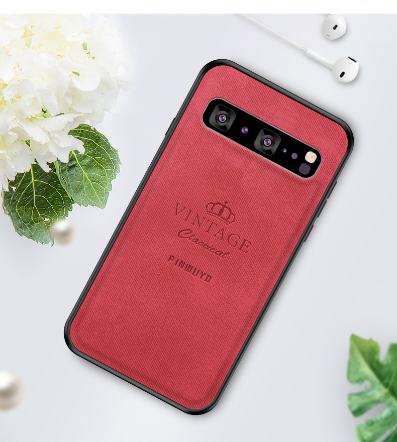 Pinwuyo Honorable Series PU Cuero PC + TPU Hybrid Case Para Samsung Galaxy S10 5G - Gris