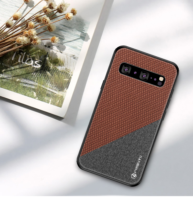 Pinwuyo Honor -serie PU Lederbeschichtete TPU -cover Für Samsung Galaxy S10 5G - Schwarz