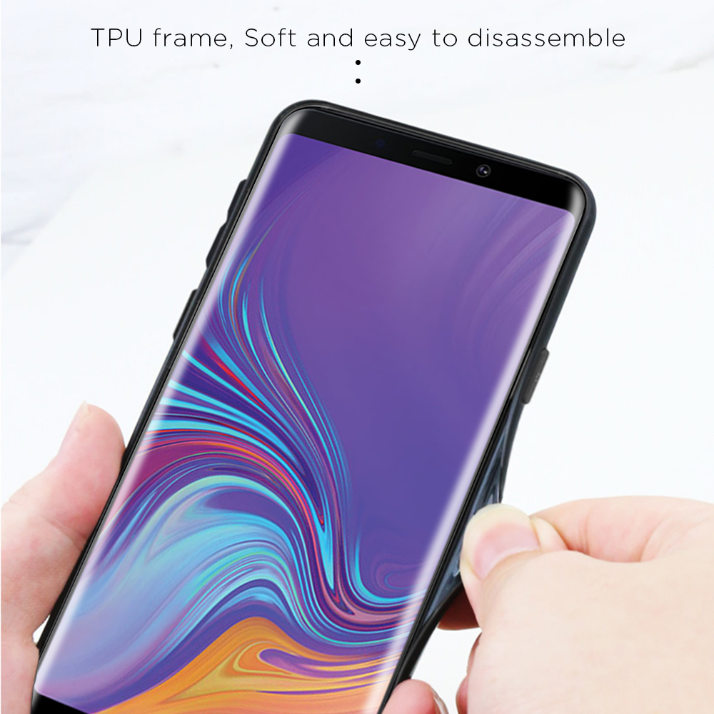 Gradientenfarbe Glas + PC + TPU Hybridabdeckung Für Samsung Galaxy A9 (2018)/A9 Star Pro/A9s - Rot