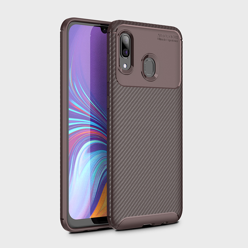 Tropfenresistente Kohlefaser -tpu -hülle Für Samsung Galaxy A30/A20 - Schwarz