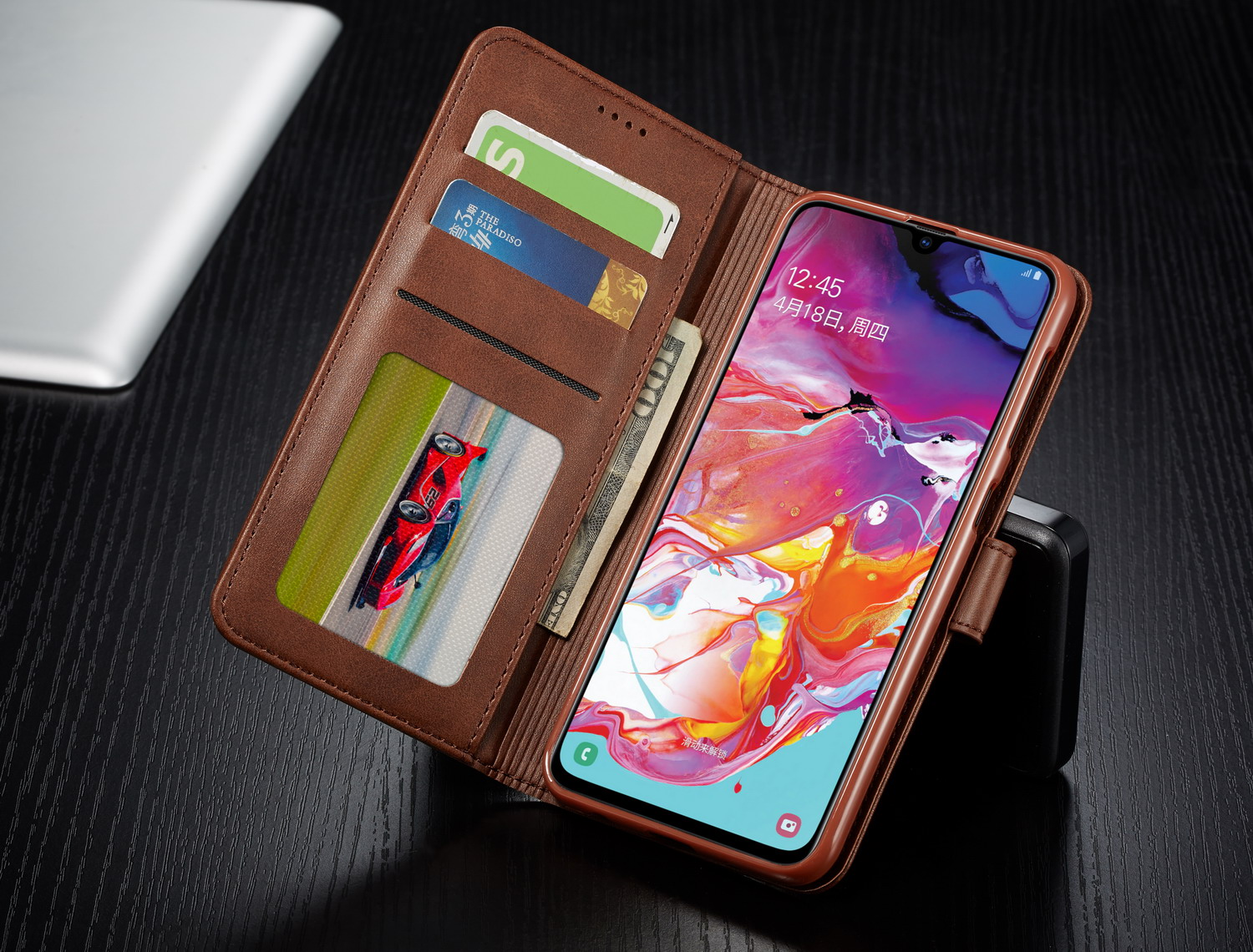 Lc. Стенд Кожи Imeeke Wallet Для Samsung Galaxy A10 - Черный